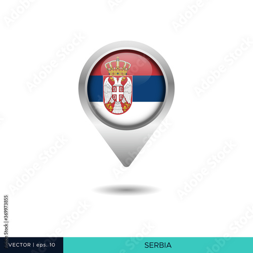 Serbia flag map pin vector design template Free Download Serbia flag map pin vector design template - GFXLoad