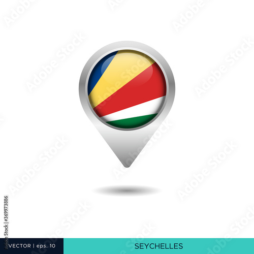 Seychelles flag map pin vector design template Free Download Seychelles flag map pin vector design template - GFXLoad