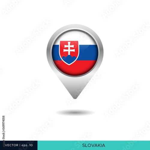 Free Download Slovakia flag map pin vector design template - GFXLoad