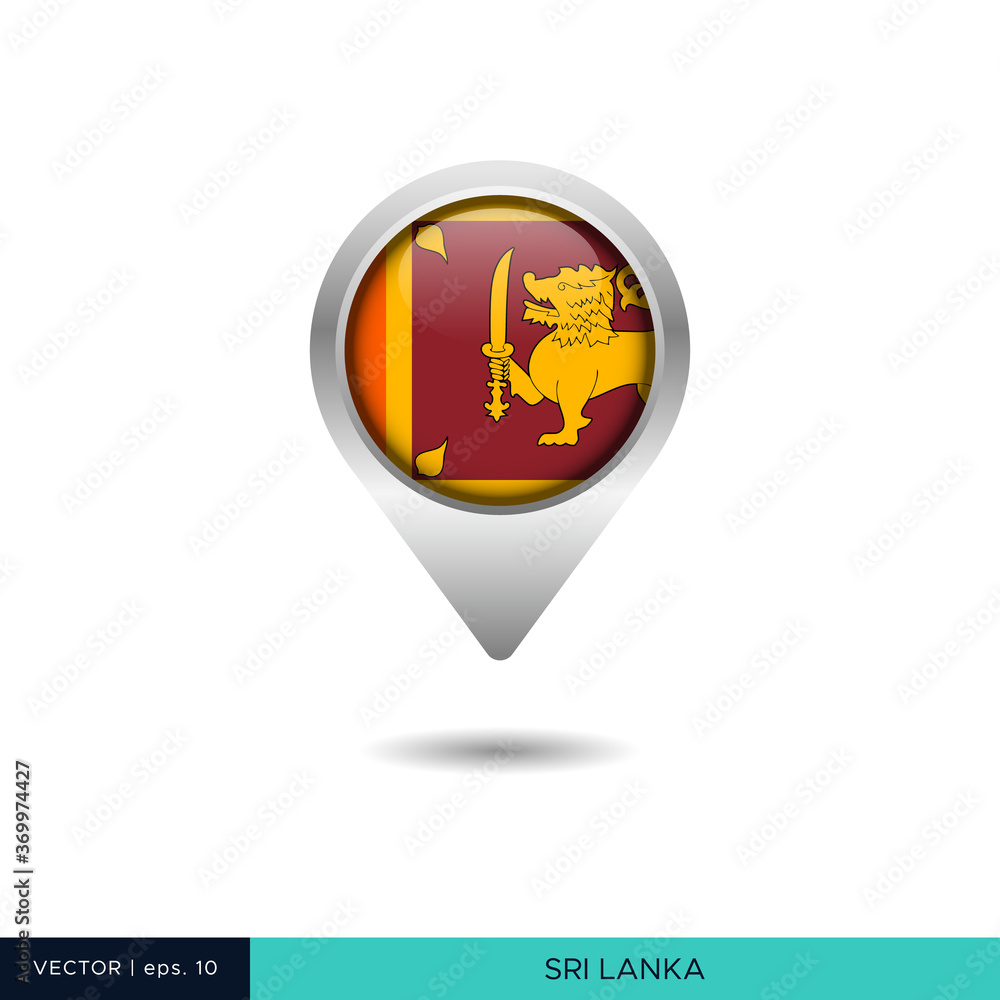 Sri Lanka flag map pin vector design template Sri Lanka flag map pin vector design template