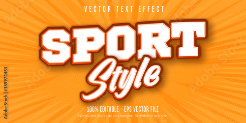 Sport style text, pop art style editable text effect