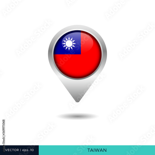 Taiwan flag map pin vector design template Free Download Taiwan flag map pin vector design template - GFXLoad