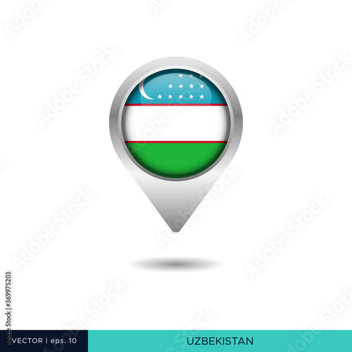 Free Download Uzbekistan flag map pin vector design template - GFXLoad