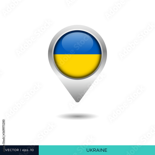 Free Download Ukraine flag map pin vector design template - GFXLoad