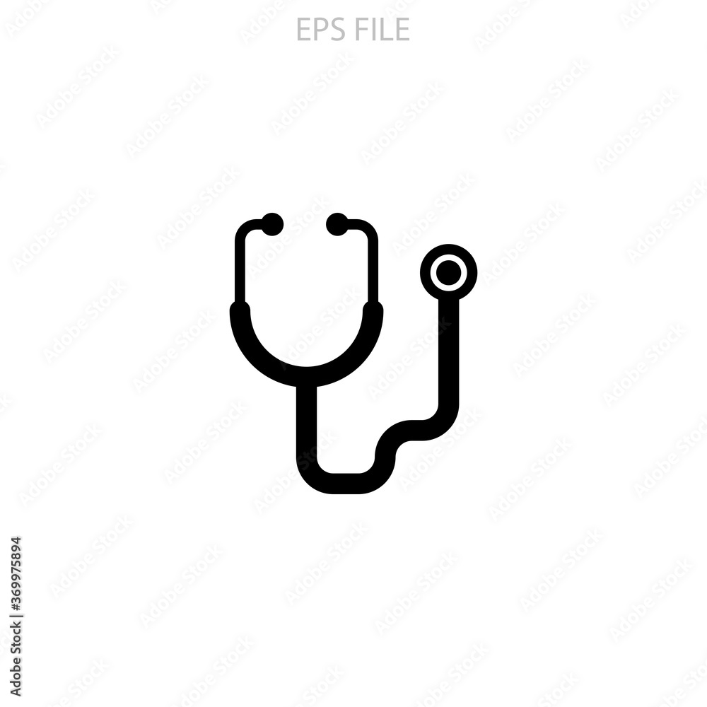 Stethoscope icon for your website, logo, app, UI, product print. Stethoscope concept flat Silhouette vector illustration icon Stethoscope icon for your website, logo, app, UI, product print. Stethoscope concept flat Silhouette vector illustration icon