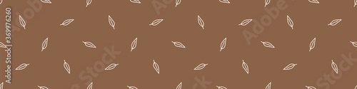 Seamless background willow forest leaf gender neutral baby border pattern. Simple whimsical minimal earthy 2 tone color. Kids nursery decor edging fashion ribbon trim.