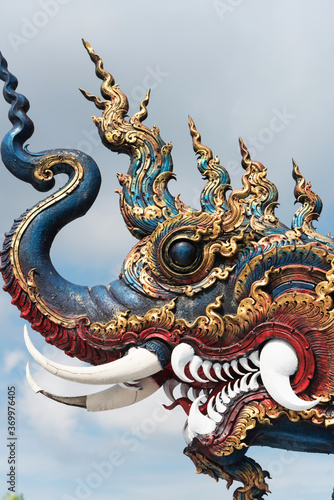 Ancient ornamental dragon of temple photo