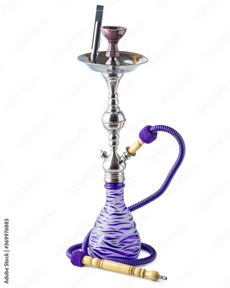 Isolated hookah or water pipe with hose Isolated hookah or water pipe with hose