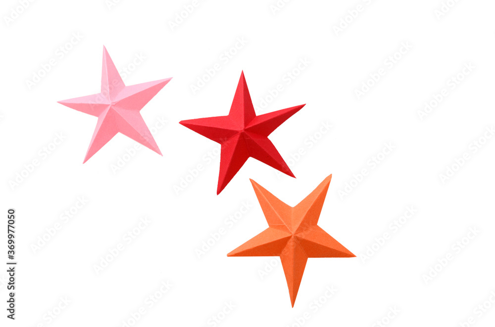 Decoration origami stars isolated white Decoration origami stars isolated white