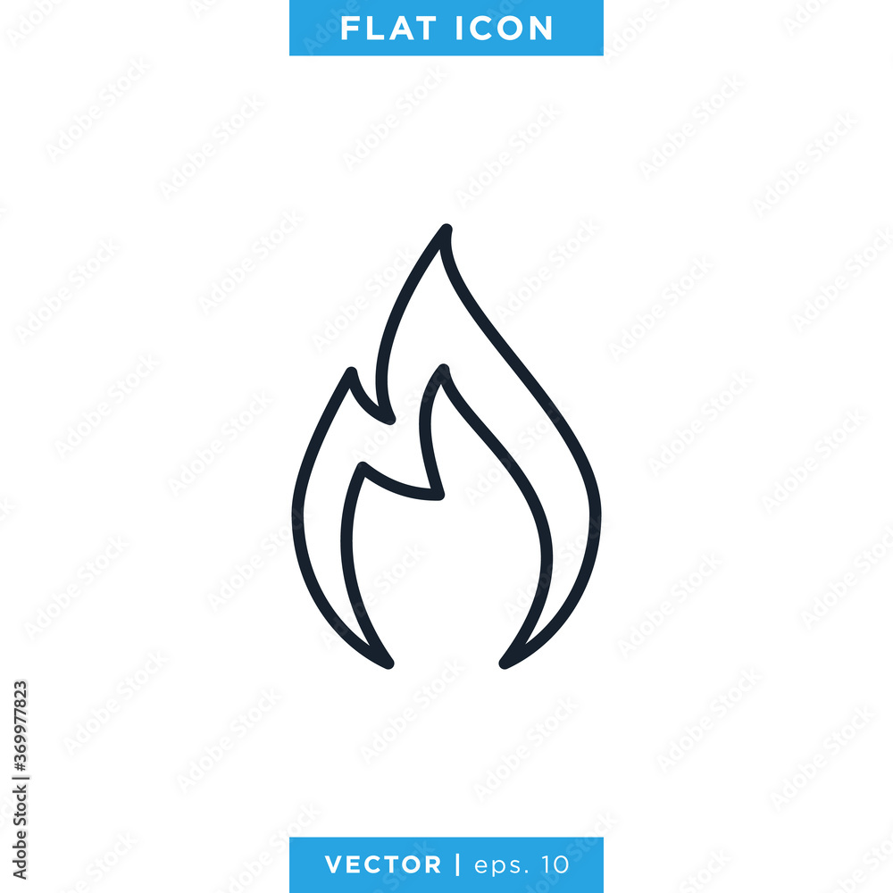 Fire Flame Icon Vector Design Template. Editable stroke. Fire Flame Icon Vector Design Template. Editable stroke.
