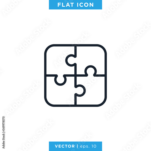 Puzzle Icon Vector Logo Design Template. Editable Stroke.