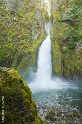 Wahclella Falls  a waterfall in the Columbia River Gorge  Oregon