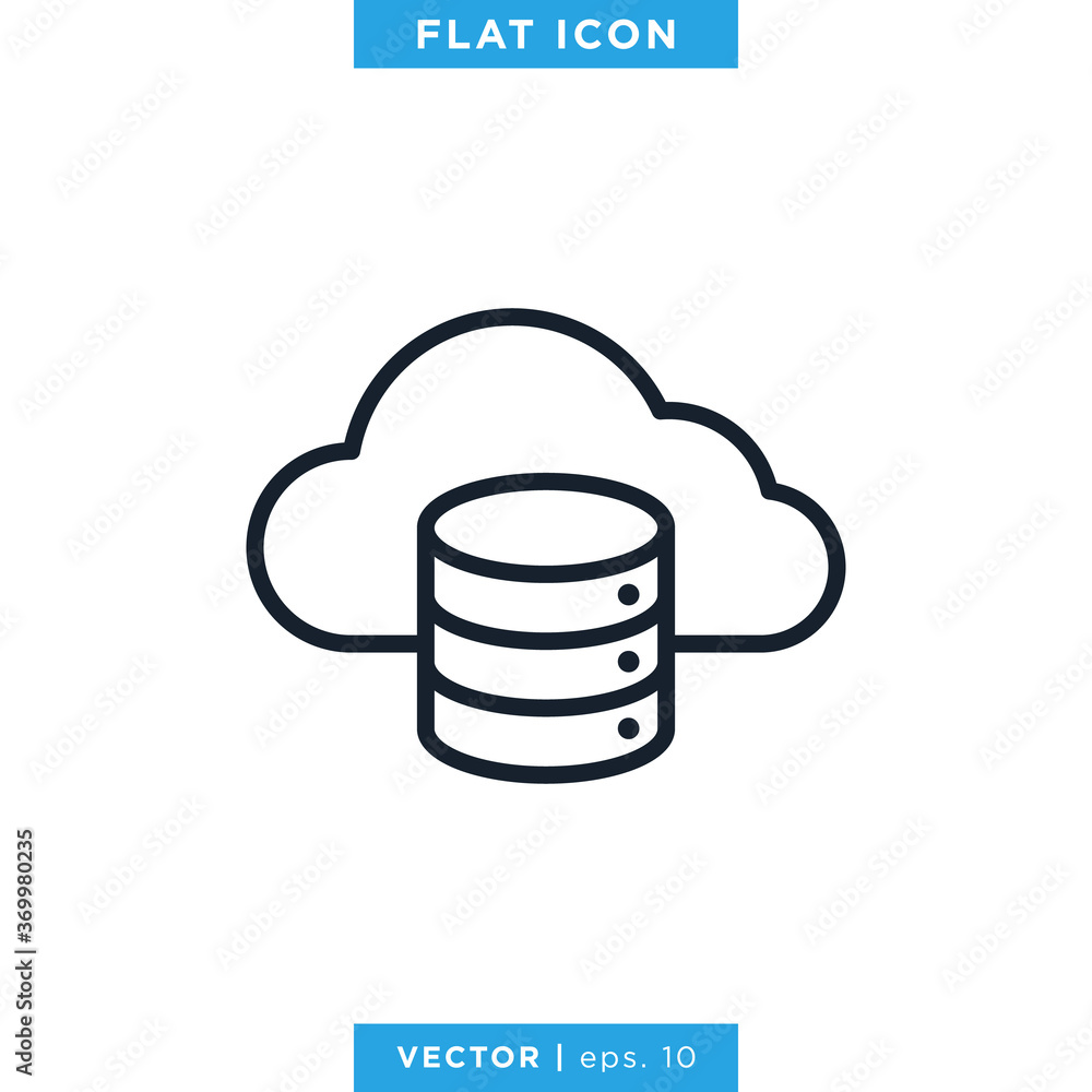 Cloud Storage Icon Vector Design Template. Editable Stroke
