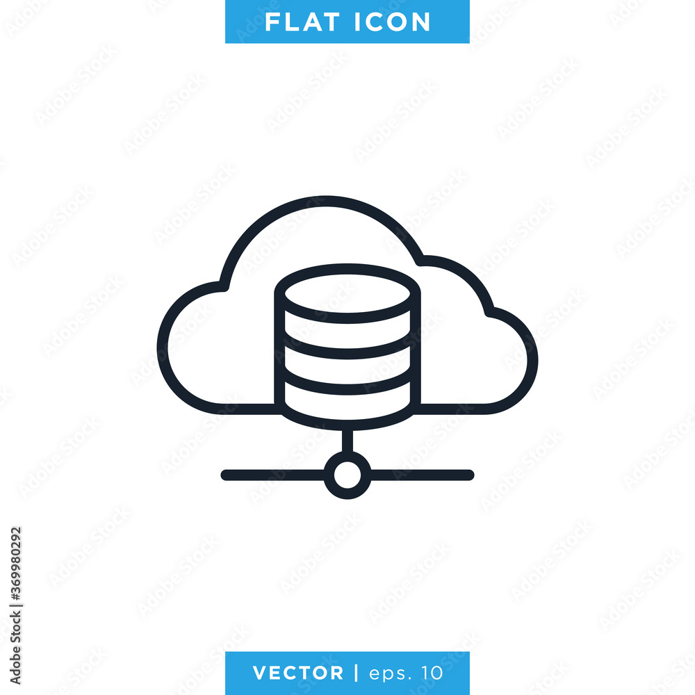 Cloud Storage Icon Vector Design Template. Editable Stroke