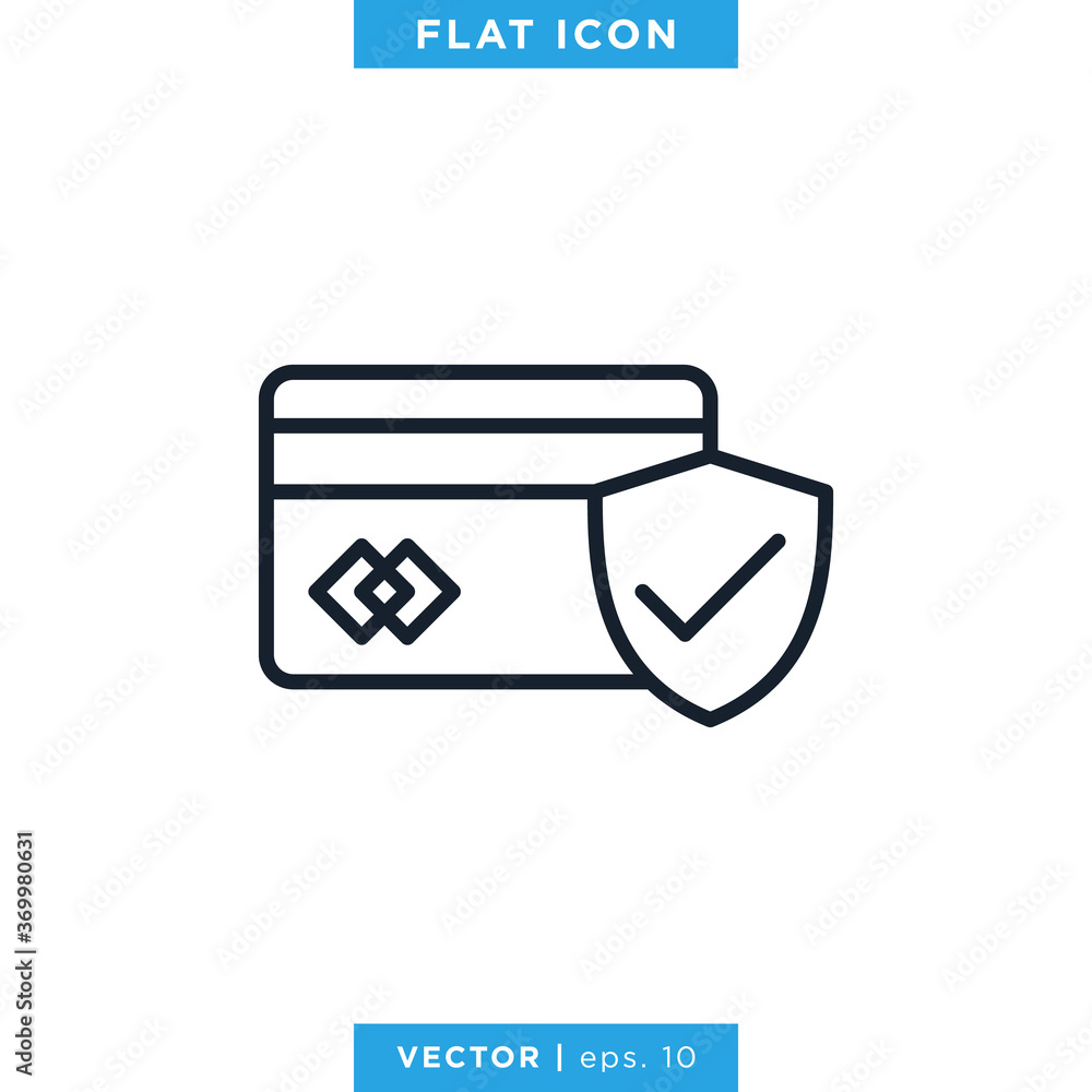 Secure payment icon vector illustration design template. Editable Stroke. Secure payment icon vector illustration design template. Editable Stroke.