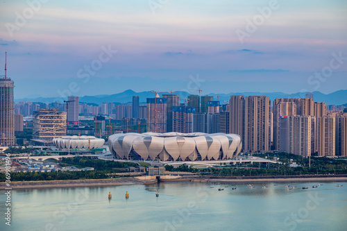Vászonkép panorama view of hangzhou city skyline