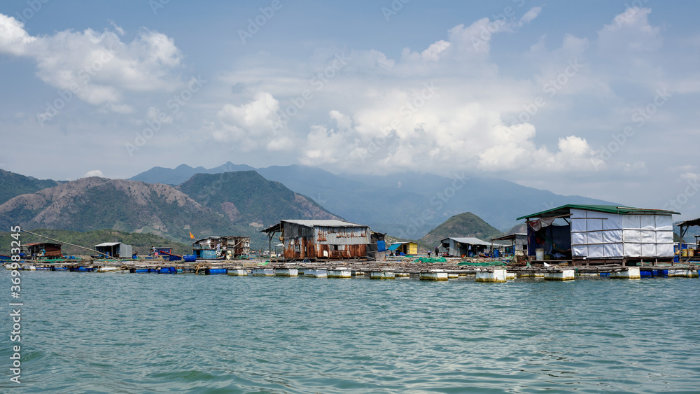 Fishing village on the water, vietnam
