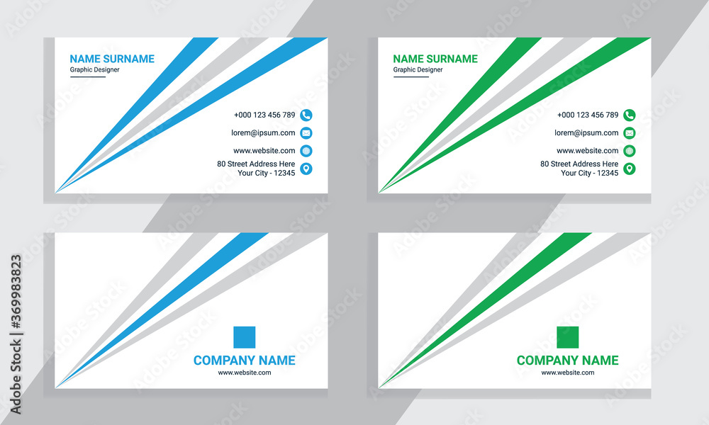 Corporate And Simple Style Business Card Vector Template, Or Personal Visiting Card.	