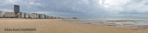 The Southward view of the beach at Ostend, Belgium 