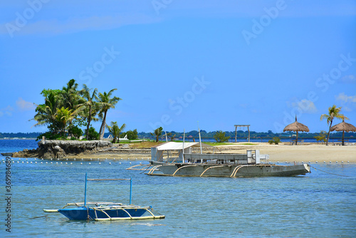 Cebu White Sands beach resort with boats  in Cebu, Philippines