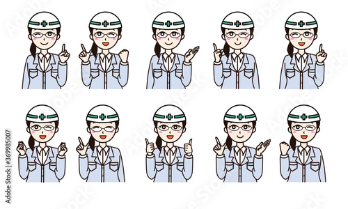 Woman business work construction set