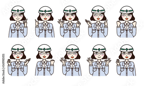 Woman business work construction set