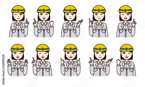 Woman business work construction set