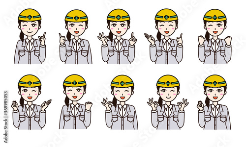 Woman business work construction set