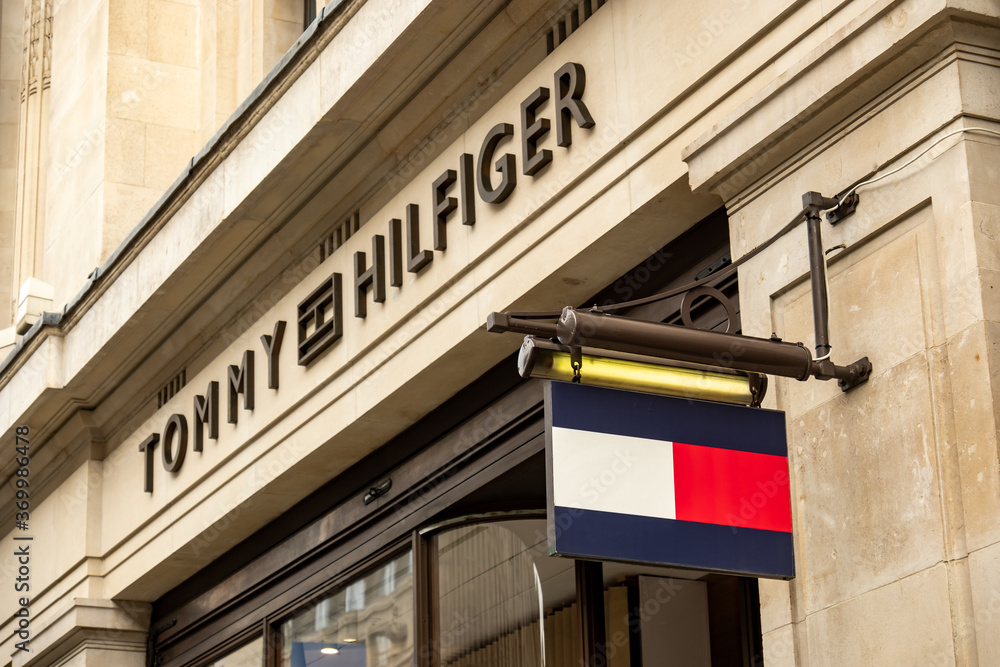 London- Tommy Hilfiger store on Regent Street, an American fashion brand  Stock Photo | Adobe Stock