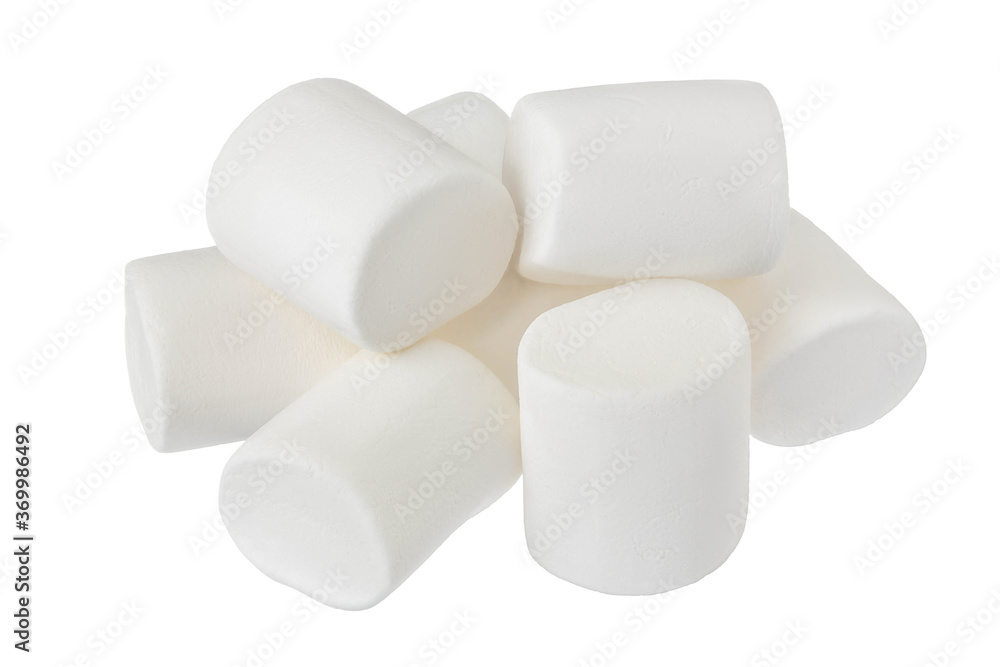 Marshmallow isolated on white background with clipping path and full depth of field Marshmallow isolated on white background with clipping path and full depth of field