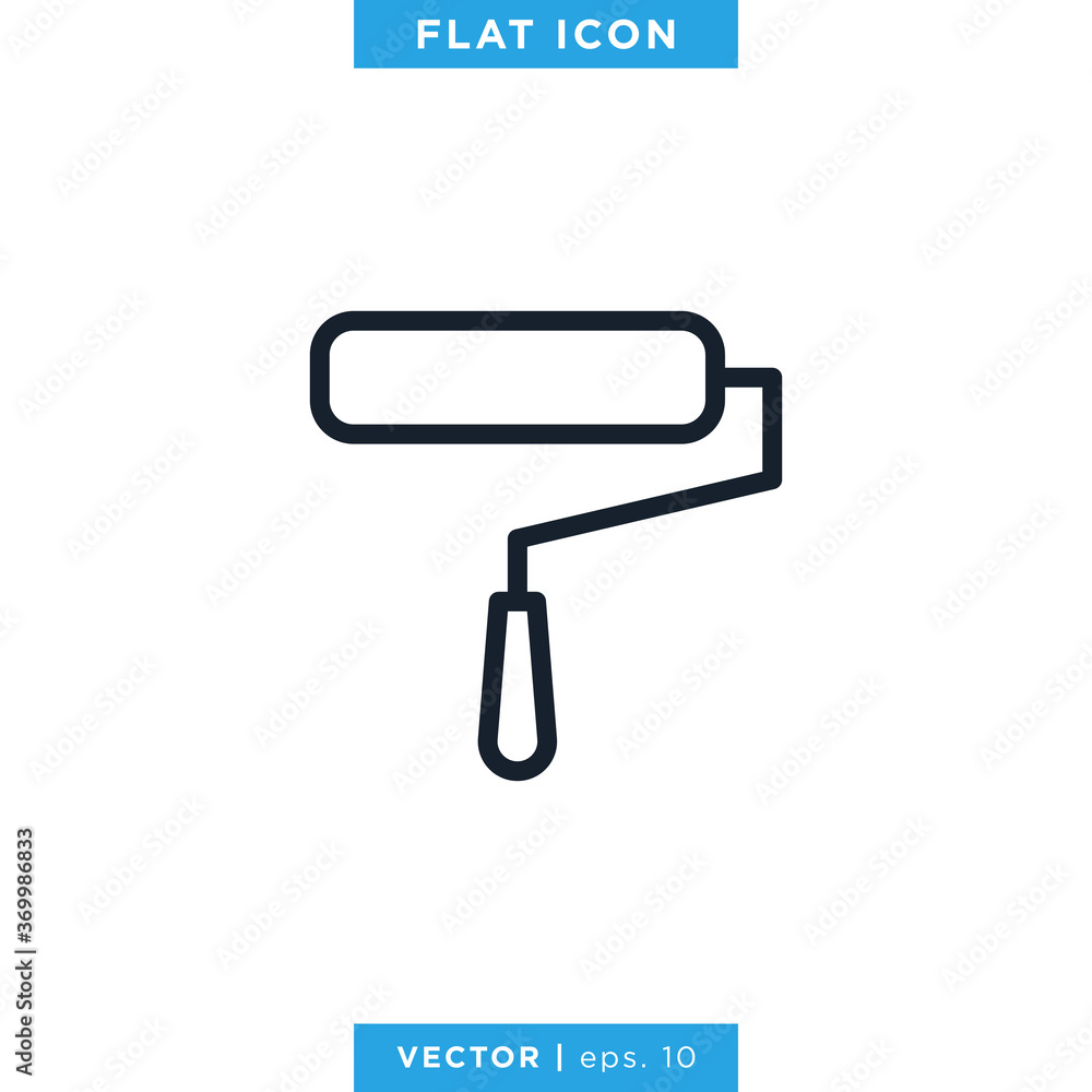 Paint Roller Icon Vector Design Template. Editable Stroke Paint Roller Icon Vector Design Template. Editable Stroke