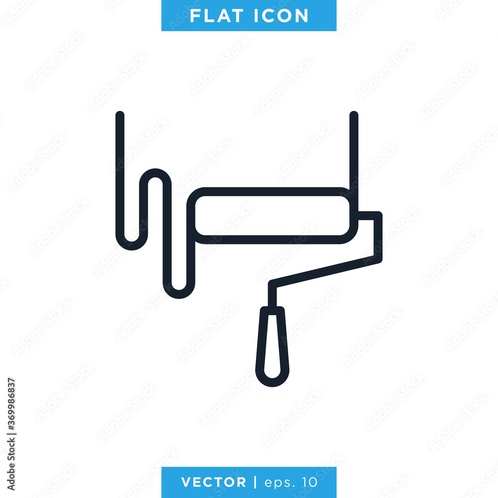 Fototapeta premium Paint Roller Icon Vector Design Template. Editable Stroke