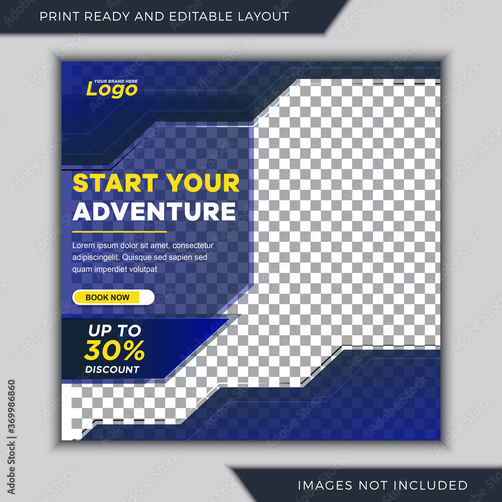 Square social media post template Square social media post template