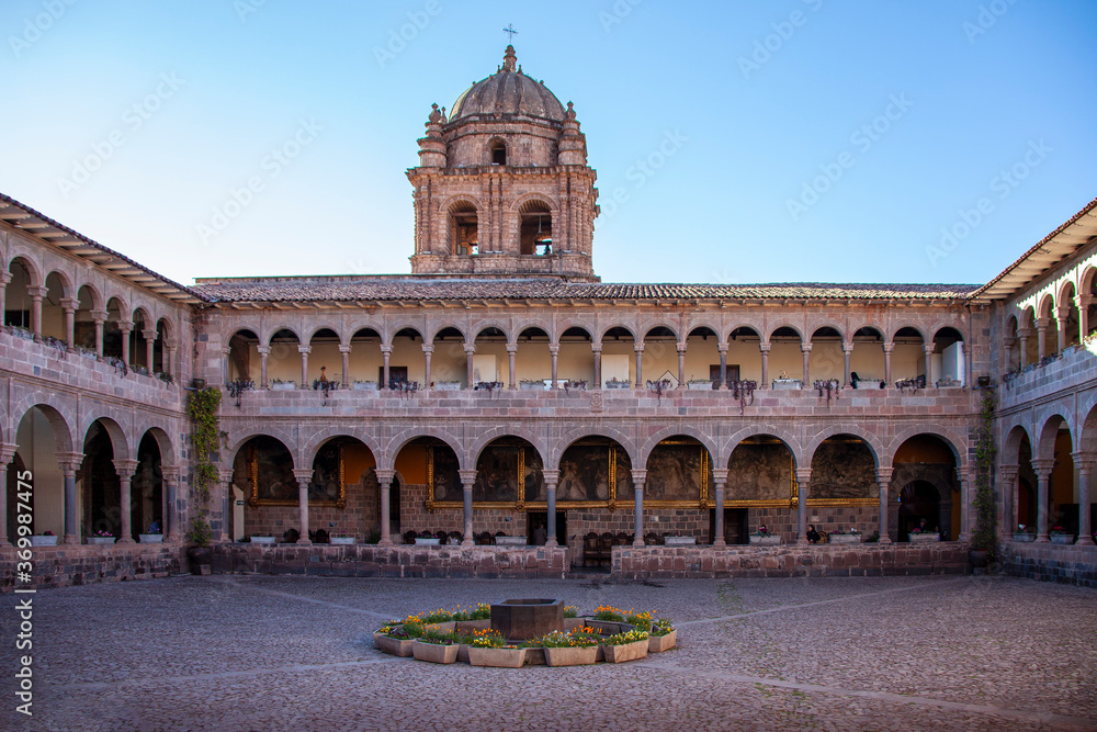 Much of the stonework of the original Qorikancha Inca temple was used by the Spanish Conquistadors to build the Santo Domingo Convent on top of the site of the original temple in Cusco, Peru.