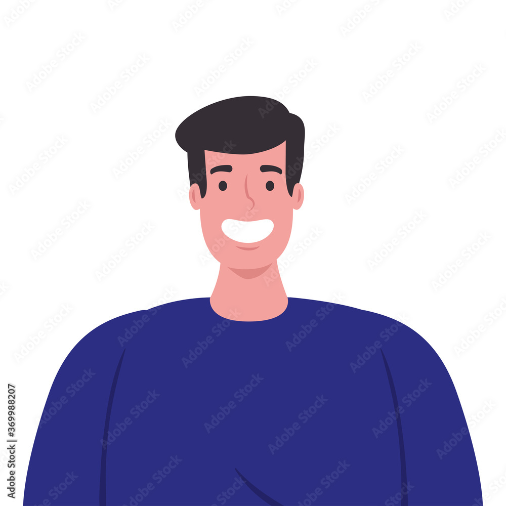 young man, on white background vector illustration design