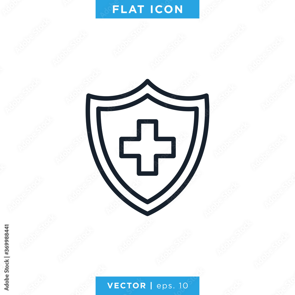 Health Protection Icon Vector Design Template. Medical Cross and Shield Line Symbol. Editable Stroke. Health Protection Icon Vector Design Template. Medical Cross and Shield Line Symbol. Editable Stroke.