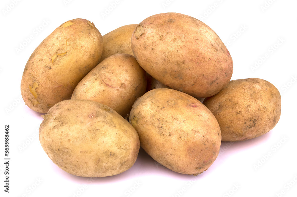 Young potato isolated on white background. Young potato isolated on white background.