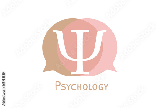 Logotype of psychology for institute, school, psychological practice, treatment vector illustration.