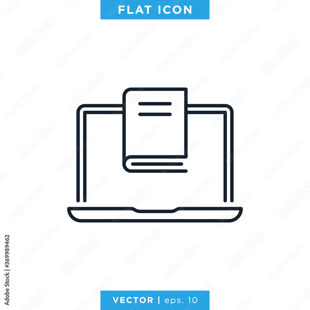 Digital Book Icon Vector Design Template. Editable Stroke. Digital Book Icon Vector Design Template. Editable Stroke.