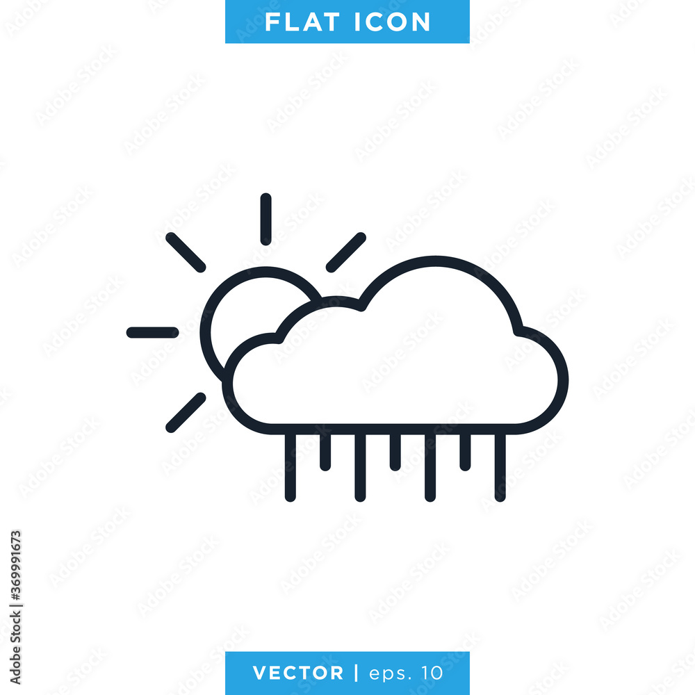 Heavy rain icon vector design template. Weather sign and symbol. Editable stroke. Heavy rain icon vector design template. Weather sign and symbol. Editable stroke.