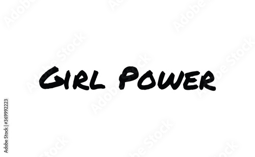 Girl power quote feminist lettering. Calligraphy inspiration graphic design typography element. Hand written card. Simple vector Female sign.