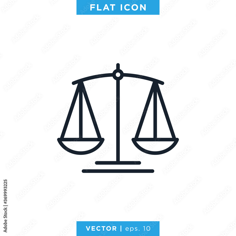 Scale of justice icon vector design template. Editable stroke. Scale of justice icon vector design template. Editable stroke.