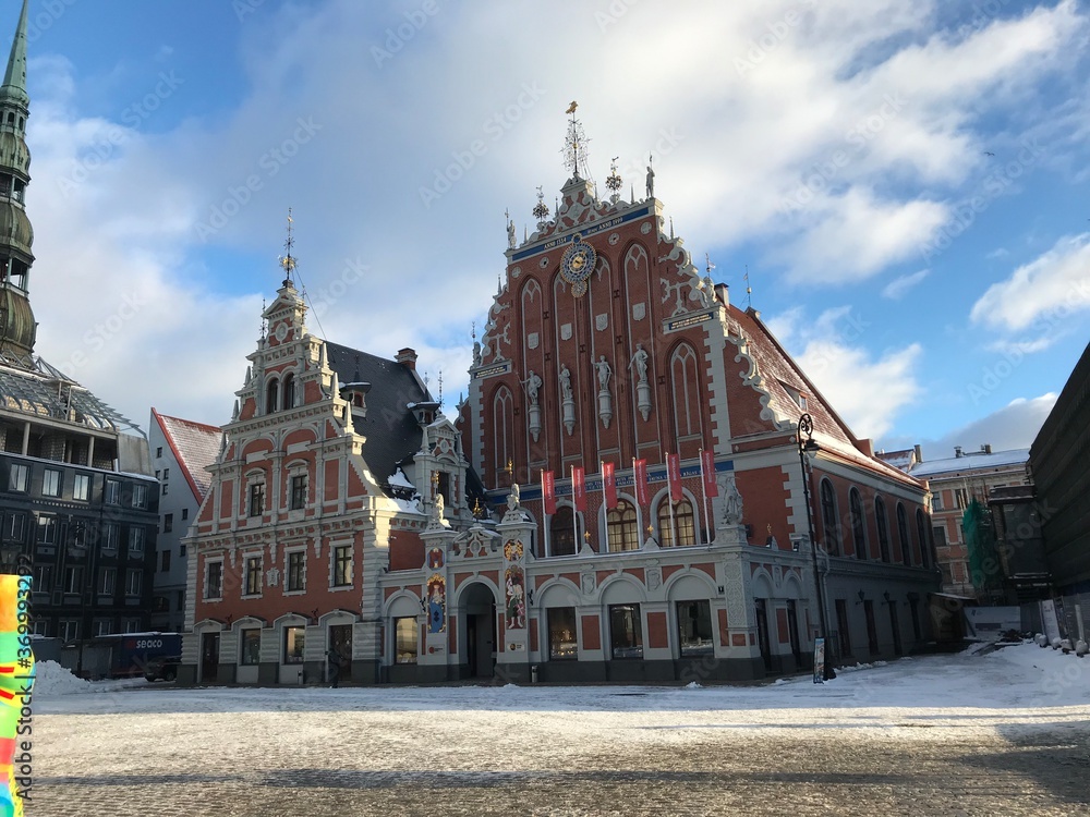 Fototapeta premium Schwarzhäupterhaus in Riga