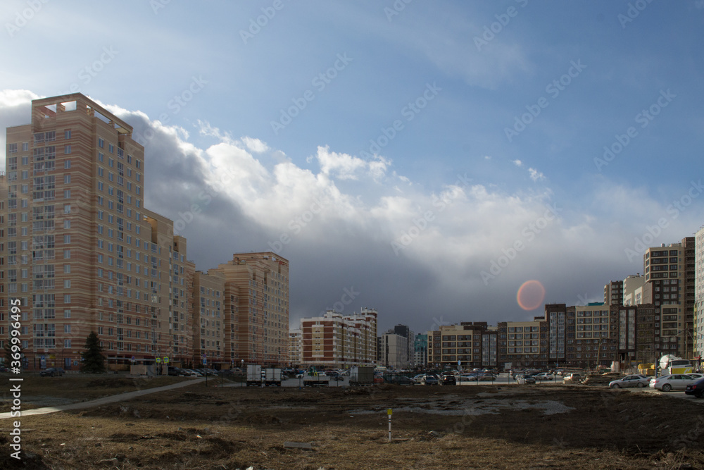 clouds on the city