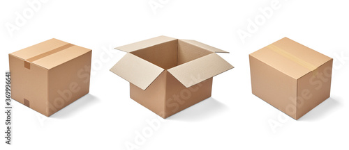 Fotografie box package delivery cardboard carton