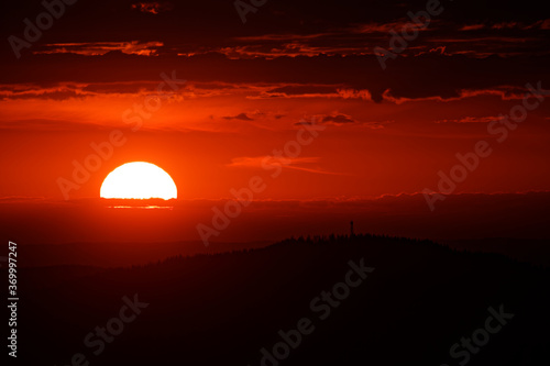 coucher de soleil sur les Vosges
