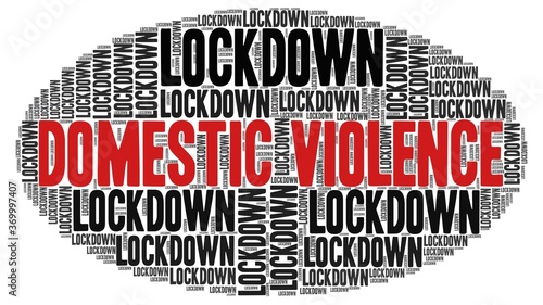 Domestic violence during lockdown word cloud isolated on a white background