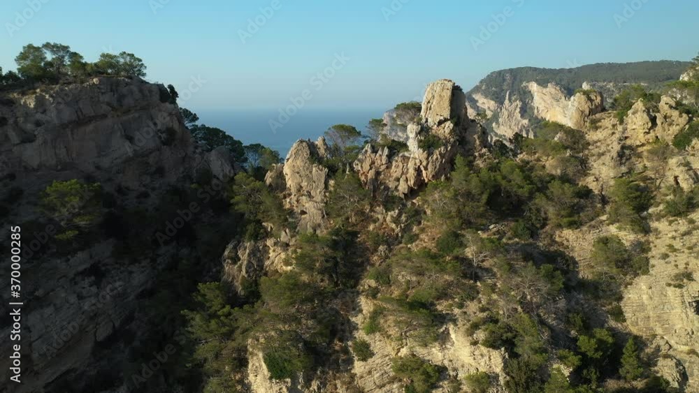 Viewpoint on a cliff facing the Mediterranean Sea. Ibiza island. Viewpoint on a cliff facing the Mediterranean Sea. Ibiza island.