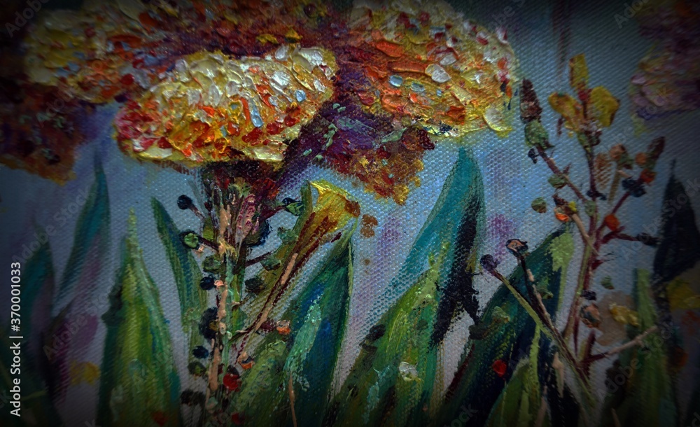 Hand drawn , oil painting   flower   backgrounds for design , Thailand , art background , Modern art , 