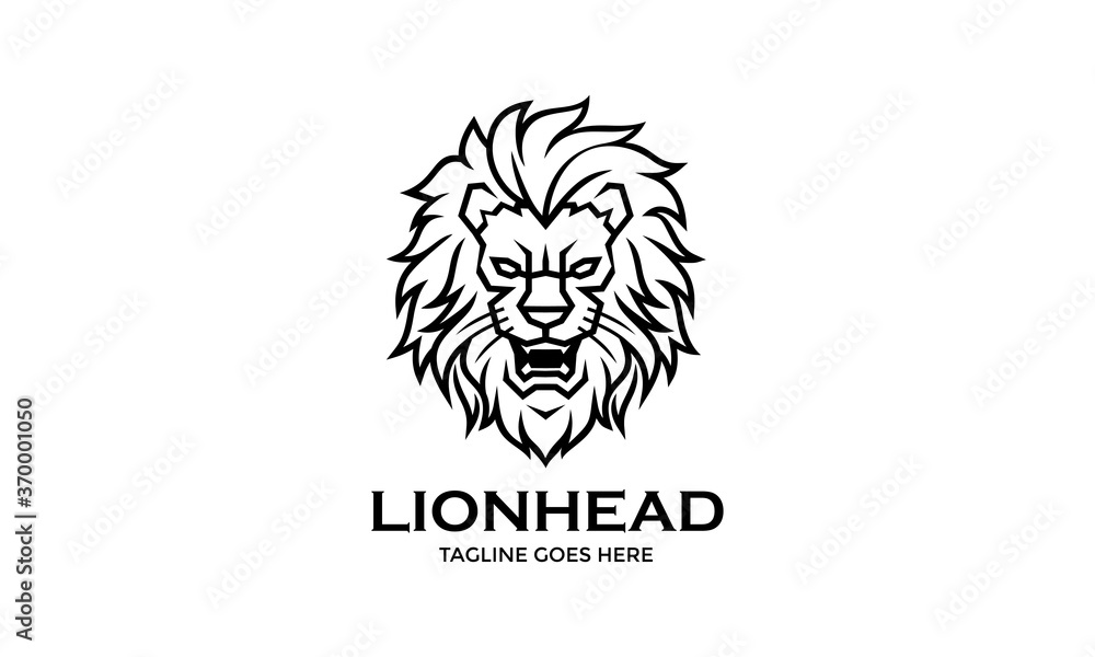 Lion Head Logo - Lion Roar Line Vector Lion Head Logo - Lion Roar Line Vector
